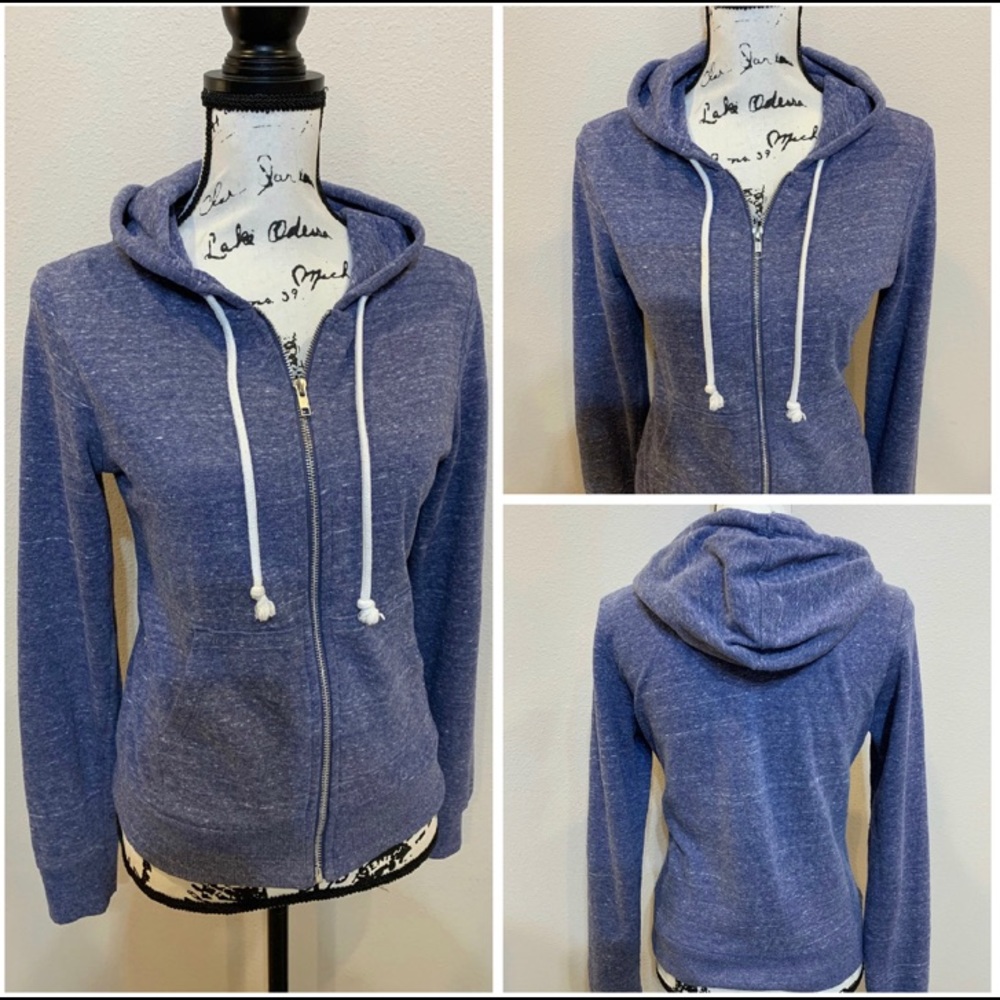 Purple Hoodie Lightweight Sweatshirt Zip Jacket